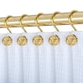 thumbnail image 1 of Utopia Alley HK17GD 2.0 x 2.8 Po Rideau de Douche Antirouille Boule Creuse Crochets Anneaux de Rideau de Douche pour Salle de Bain, Or - Ensemble de 12, 1 of 1