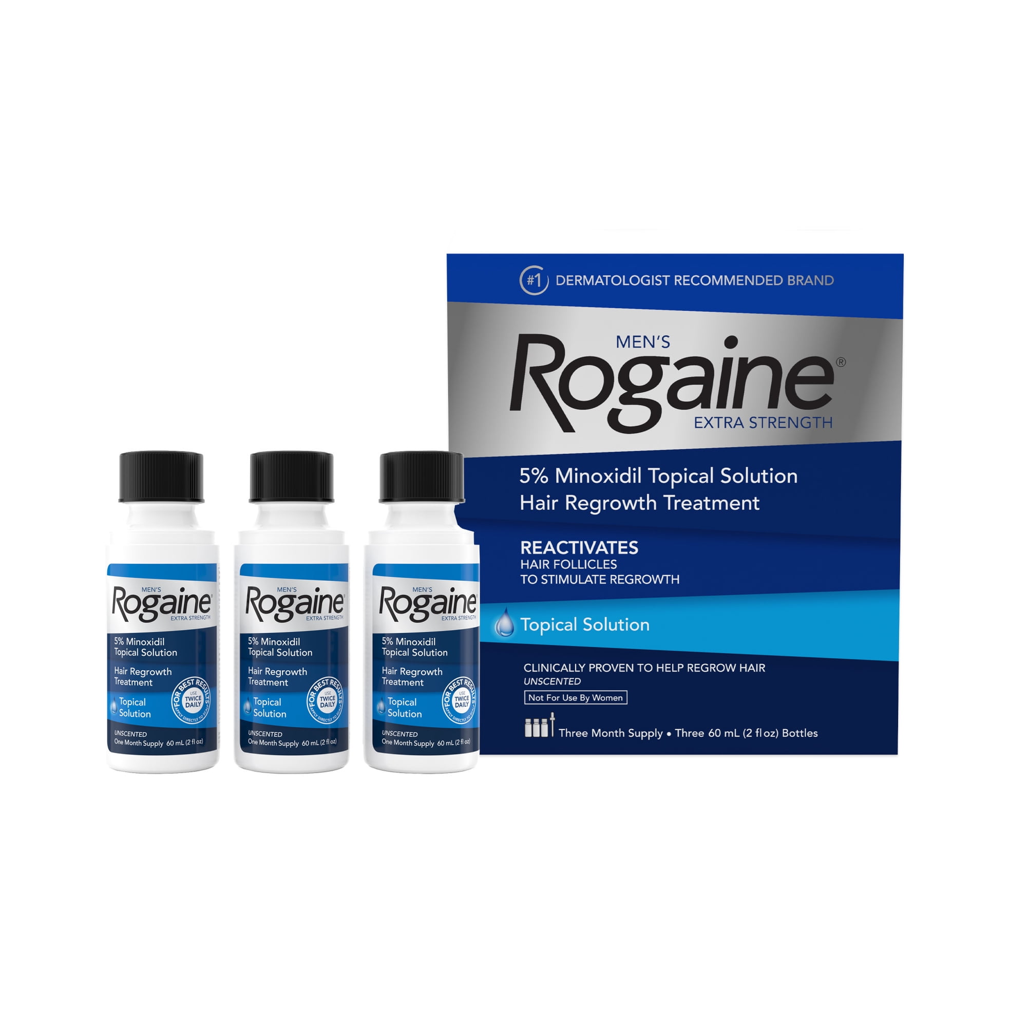 Men's Rogaine 5% Minoxidil Solution 3x 2 Fl oz