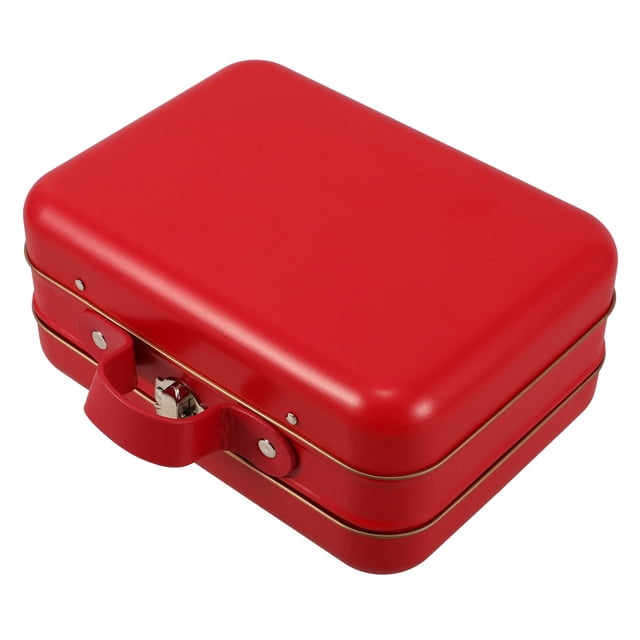FONDOTIN 1Ensemble Valise Vintage en Fer Boîtes à Faveurs Rouges Organisation de Rangement pour Usage Domestique