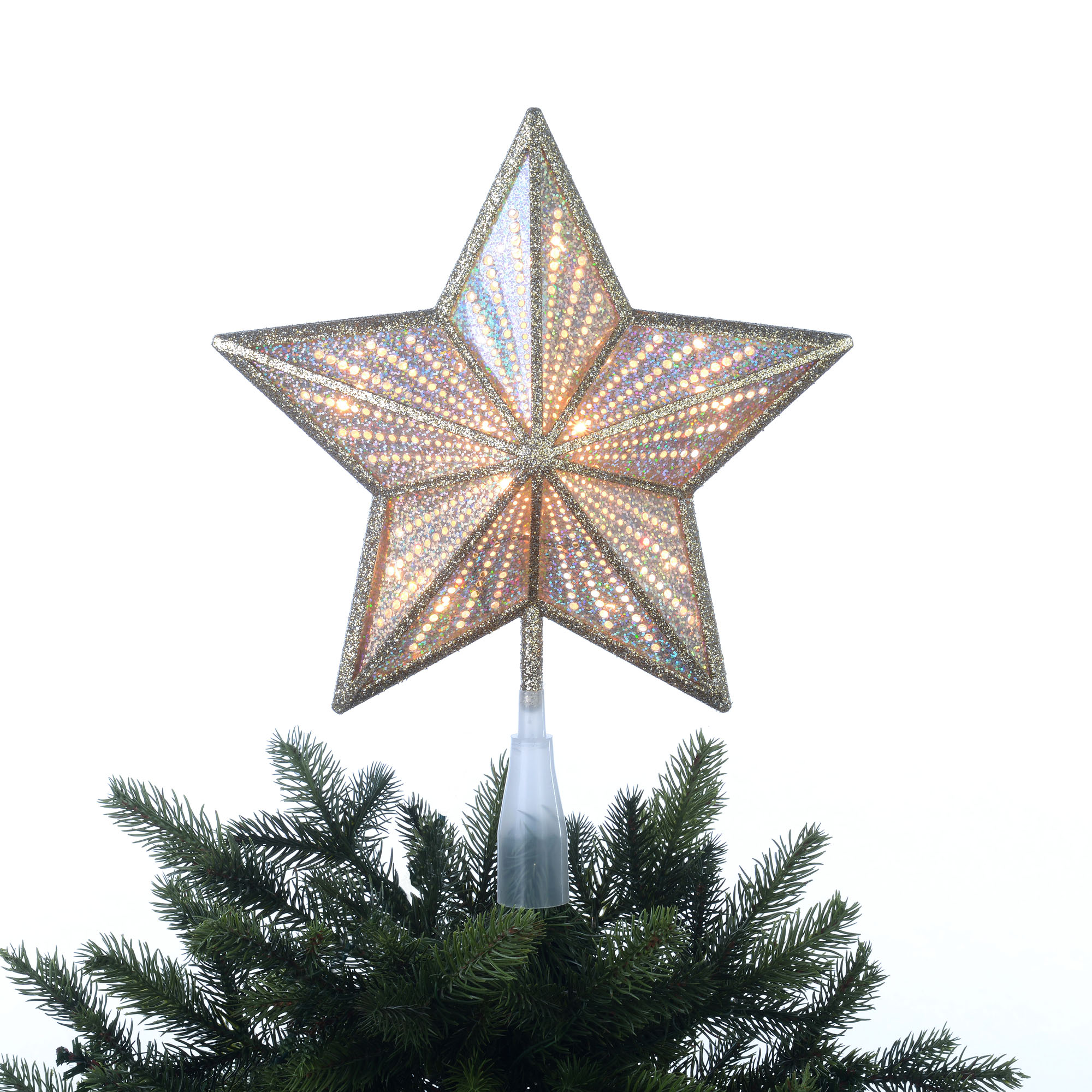 Holiday Time 12 inch Champagne Gold Star Tree Topper - image 2 of 5