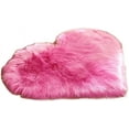 thumbnail image 2 of Heart Shaped Soft Faux Sheepskin Fur Area Rugs Cute Heart Small Area Rugs, Shag Mats for Dorm Preppy Room Decor, 12x16 Inch, Pink, 2 of 3