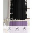 thumbnail image 6 of Purple Black Sheer Curtains 39 Inch Length 2 Panels Set for Living Room/Bedroom, Farmhouse Striped Modern Abstract Art Kitchen Curtains Grommet Semi-Sheer Curtains Window Treatments 27.5"x39"x2, 6 of 7