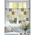 thumbnail image 4 of Spring Floral Sheer Curtains 54 Inch Length 2 Panels Set, Yellow Flowers Botanical Patchwork Grid Bohemia Voile Window Treatment Rod Pocket Short Kitchen Curtains Drapes for Bedroom 52"x54"x2, 4 of 7