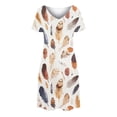 thumbnail image 4 of Women's Summer Casual Dress 2025 V Neck Short Sleeve Loose Swing with Pockets Floral Plain Print Beach Boho Womens Casual Trendy Midi Dresses, 4 of 4