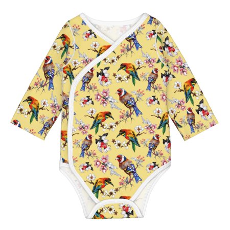 

Coaee Bright Birds for Soft Cotton Baby Long-Sleeve Bodysuit Girls Boys Bodysuit Romper
