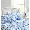 thumbnail image 2 of Laura Ashley Brushed Cotton Flannel Sheet Set Color: Emelisa Blue Size: FULL SET, 2 of 10