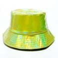 thumbnail image 3 of UTSJKR Rave Bucket Hat for Men Women Waterproof Rain Hat Wide Brim Bucket Hat Metallic Party Hats Cute Festival Hat Green, 3 of 3