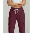 thumbnail image 4 of Real Essentials 3 Pack: Women's Fleece Cargo Sweatpants, Open Bottom Lounge & Athletic Casual Pants with Pockets, 4 of 6