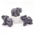 thumbnail image 2 of K-KED 5Pcs Natural Black Amphibole Stone Quartz Crystal Elephant Carved Rock Healing, 2 of 6