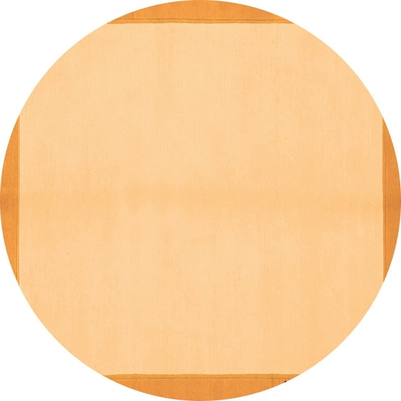 Ahgly Company Indoor Round Solid Orange Modern Area Rugs, 5' Round