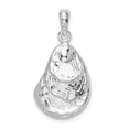 thumbnail image 3 of Finest Gold Sterling Silver Polished Textured 3D Oyster Shell Pendant, 3 of 3