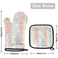 thumbnail image 2 of Easter Bunny Oven Mitts and Pot Holders Set of 2, Cute Rabbits Heat Resistant Oven Mitts Kitchen Oven Glove for Cooking, Baking, 2 of 6