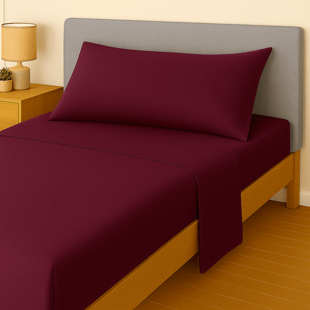 Mainstays 5-Piece Reversible Bed in a Bag Comforter and Sheet Set, Purple