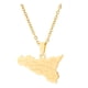 thumbnail image 4 of Collar de Acero inoxidable Minnieouse mapa de Sicilia dorado, 4 of 6