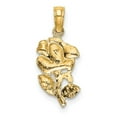 thumbnail image 3 of Auriga Fine Jewelry 14K Yellow Gold Polished Rose Charm for Women, 3 of 5