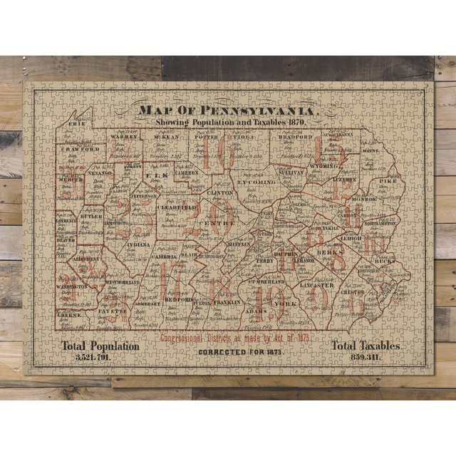 1000 piece puzzle1873 Map of Harrisburg, Pa. Map of Pennsylvania