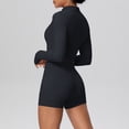 thumbnail image 5 of YueHuiYing Women's Two-Piece Sports Set: Compression Quick-Dry Long-Sleeve Zipper Jacket and Shorts - Energetic Yoga Activewear, 5 of 5