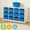 thumbnail image 6 of ECR4Kids 12 Cubby Mobile Tray Cabinet and 15 Scoop Front Bins, 3x4, Kids Furniture, White Wash, 6 of 9