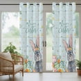 thumbnail image 5 of Outdoor Curtains for Patio Waterproof, Happy Easter Outdoor Privacy Panels Grommet, Spring Bunny Easter Eggs Floral Teal Wood Blackout Outside Curtains for Porch/Cabana 54"x108", 1 Panel, 5 of 8