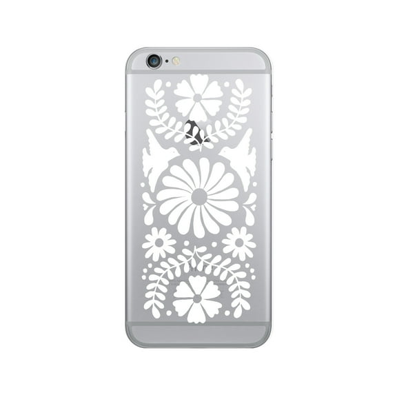 OTM Prints Clear Phone Case, Fiesta Floral White - iPhone 6 Plus/7 Plus