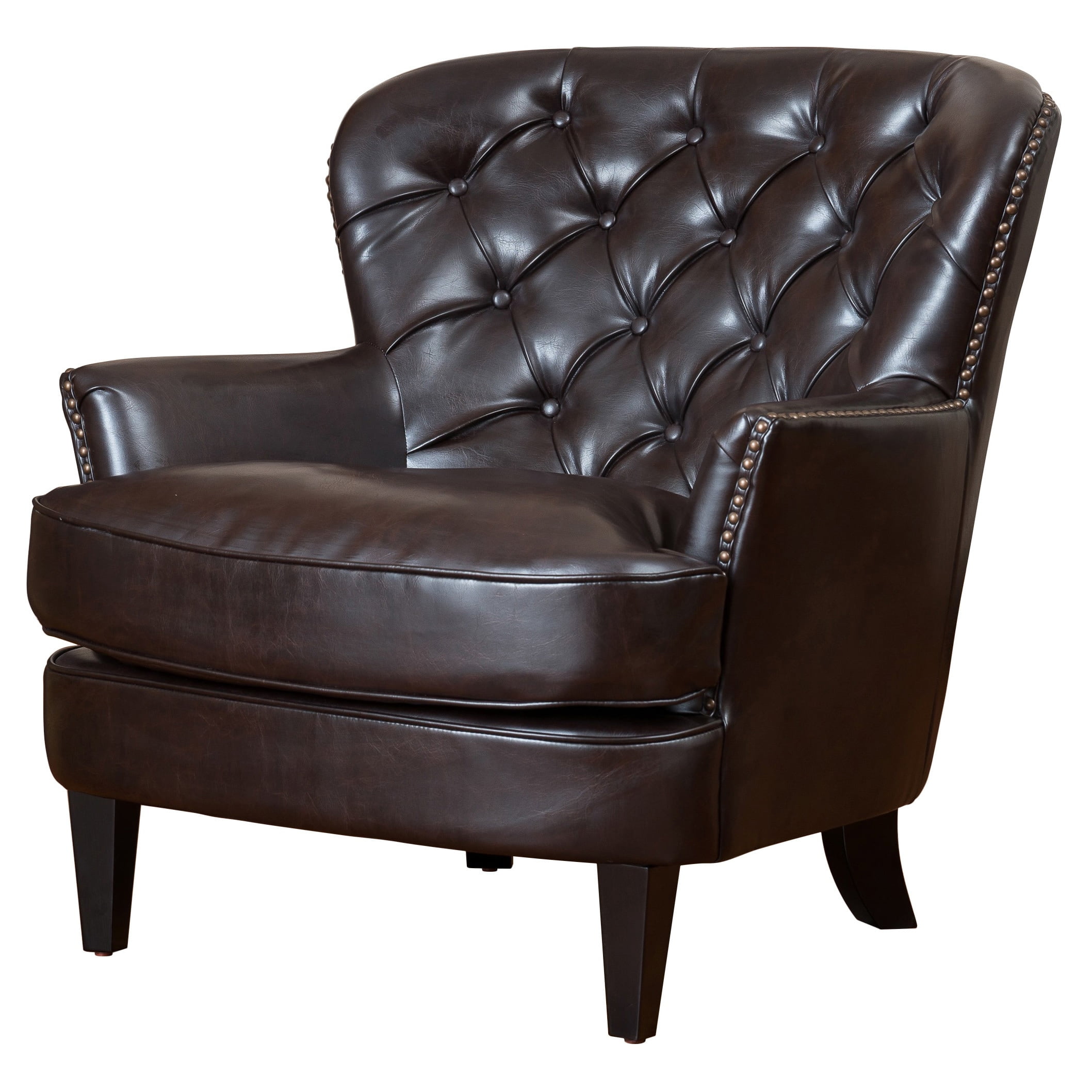 Christopher Knight Home Tafton Tufted Oversized Brown Leather Club