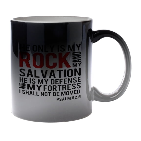 KuzmarK Black Heat Morph Color Changing Coffee Cup Mug 11 Ounce - Psalm 62_6