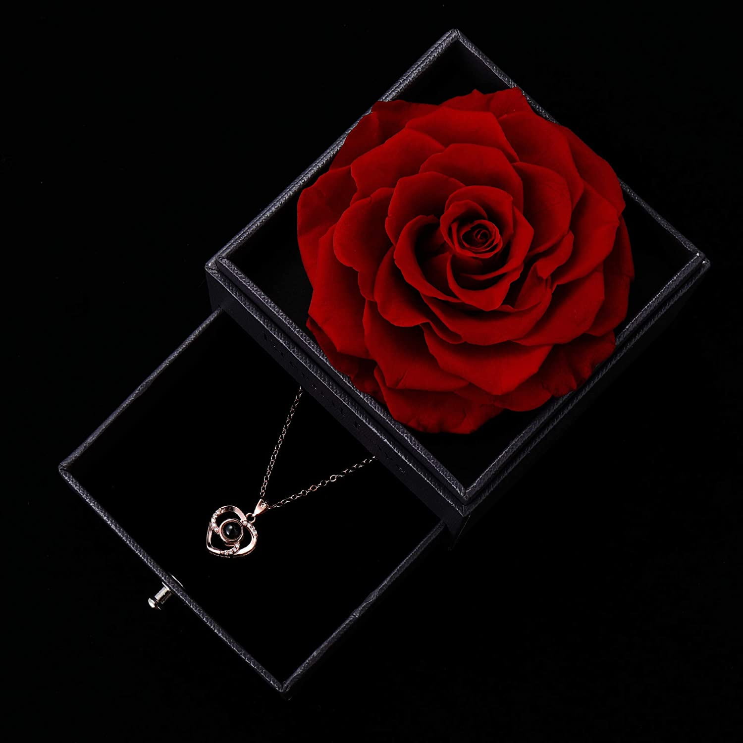 SUNNYCLUE 1 Box 40pcs Rose Charms Bulk 3D Large & Small Red Rose Flower Resin Charms Back Is Tree of Life 15mm 10mm Love Valentine's Day Charms for