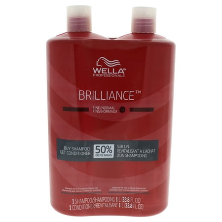 Wella Brilliance Shampoo & Conditioner For Fine To Normal Colored Hair Duo - 33.8 oz Shampoo &