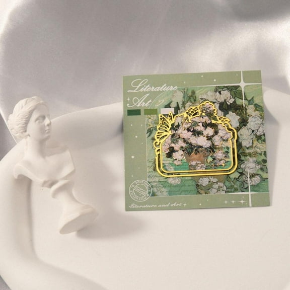 Vintage Oil Painting Metal Bookmarks Hollow Stamping Bookmark Book Clip School Office Reader Student Bookmark Stationery