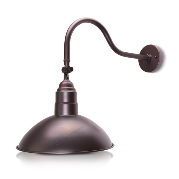 14" Bronze Barn Light Fixture with Adjustable 19 3/4" Gooseneck Arm and