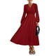 thumbnail image 1 of Vestido largo PRETTYGARDEN 2025 primavera manga larga con cuello en V para mujer, 1 of 8