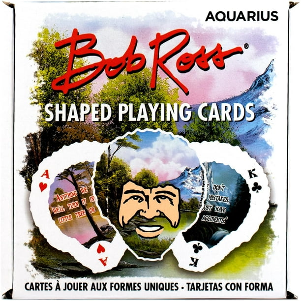 Baraja de cartas AQUARIUS con forma de Bob Ross con licencia oficial