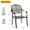 thumbnail image 4 of Ktaxon 2 Pack Oudoor Cast Aluminum Chair, Outdoor Dining Chairs, Aluminum Stackable Chairs for Patio Garden, Bronze, 4 of 7