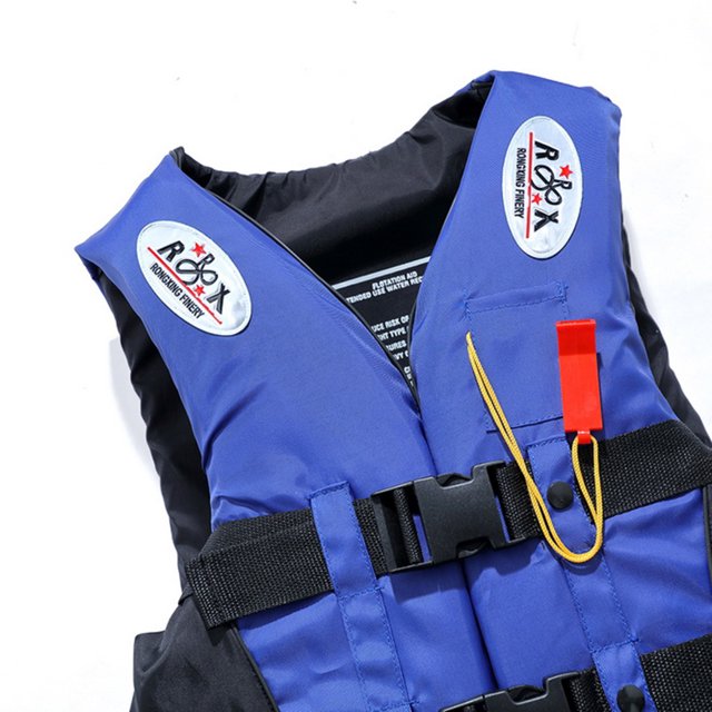 Chaleco salvavidas para adultos con silbato, natación, surf, canotaje, boya, chaqueta (azul M) Likrtyny Para estrenar