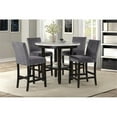 thumbnail image 2 of New Classic Celeste 5-Piece Wood Round Counter Table Set in Gray, 2 of 11