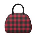 thumbnail image 2 of Red and Black Checkered Pattern Insulated Lunch Bag,Leakproof Large Capacity Lunch Box for Work,Picnic or Travel,11.4 X 6.7 X 8.3 Inches, 2 of 6