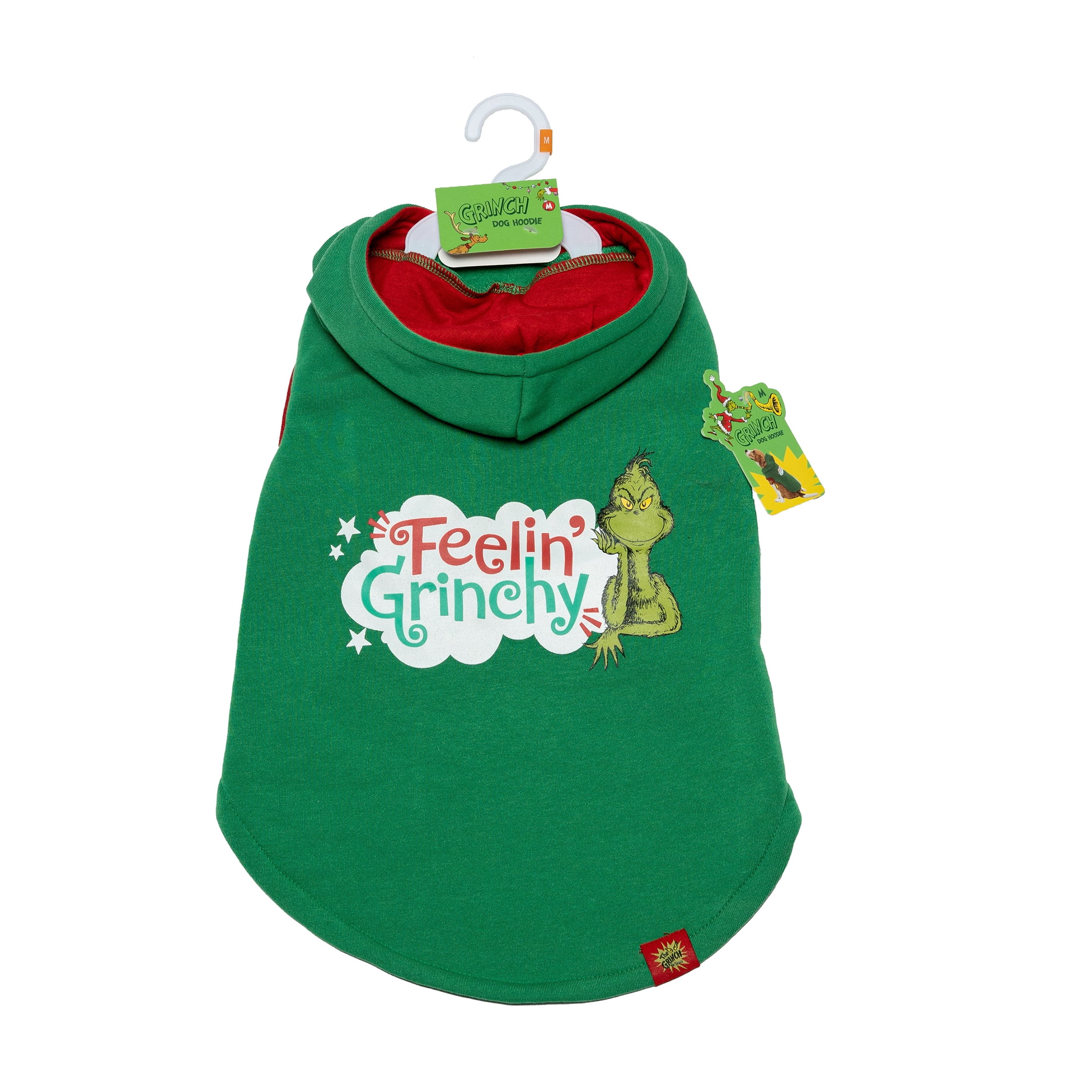 Dr. Seuss' The Grinch! Holiday Pet Hoodie for Cats & Dogs, Feelin' Grinchy, Green, Small