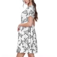 thumbnail image 2 of Lsque Hand Drawn Turtle Print Women's Casual Dress T-Shirt Summer Short Sleeve Scoop Neck Swing Dresses, 2 of 6