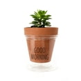 thumbnail image 5 of 2-Pack 4-Inch Self-Watering Planter with PVC Liner and Terracotta Pot Set, Keeps Plants Hydrated, Water Once a Week, Ideal for Families on Business Trips or Vacations, 5 of 6