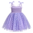thumbnail image 3 of IBTOM CASTLE Toddler Baby Girls Boho Rainbow Tutu Floral Sequin Sleeveless Backless Ruffle Tulle Dress Princess Birthday Party Sundress 12-18 Months Purple Heart, 3 of 8