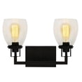 thumbnail image 2 of Yosemite Home Decor Jordan 2-Light Metal/Glass Vanity Light in Clear/Matte Black, 2 of 5
