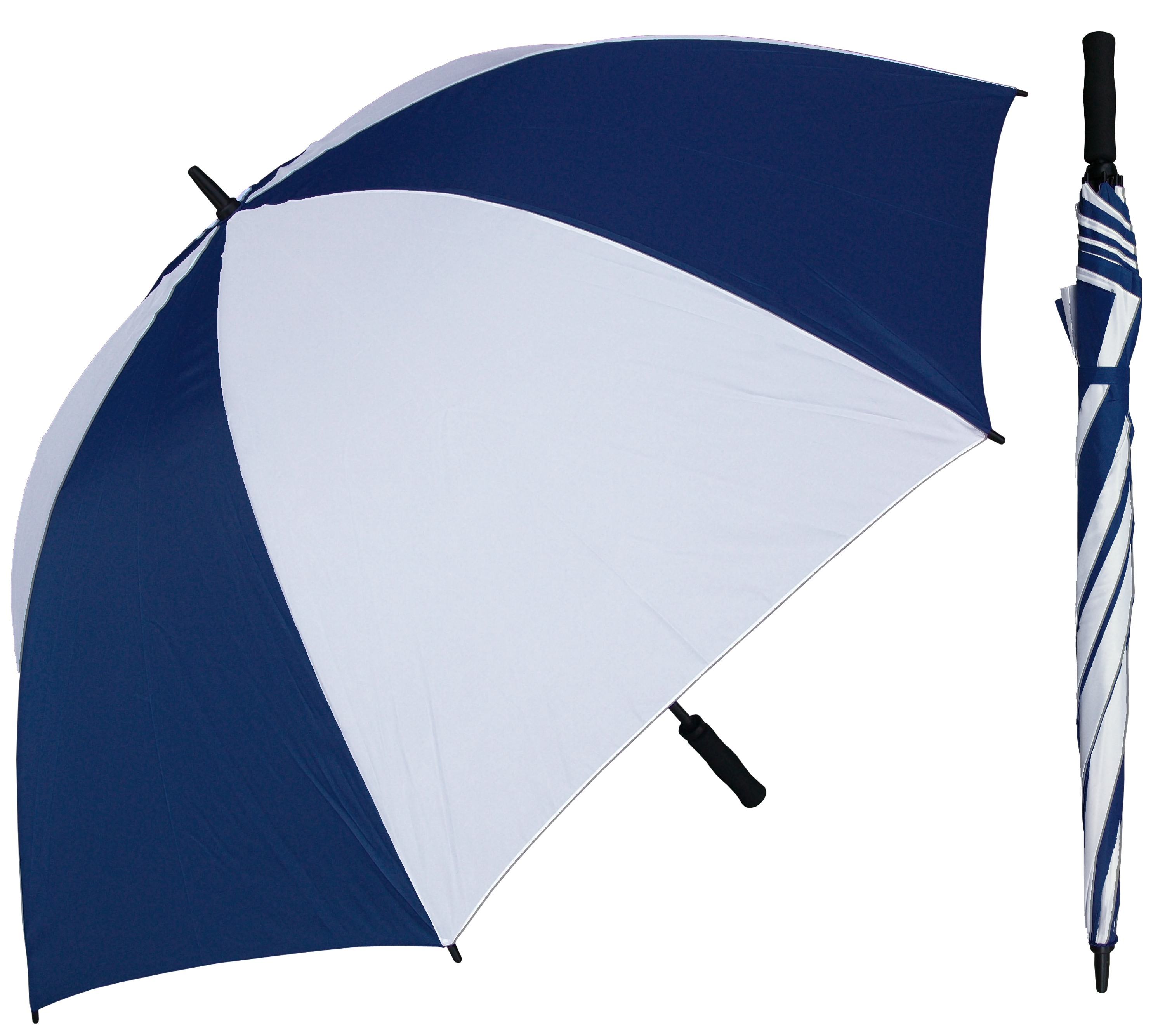 68" Manual Open Huge Navy/White Golf Umbrella with Foam HandleInner