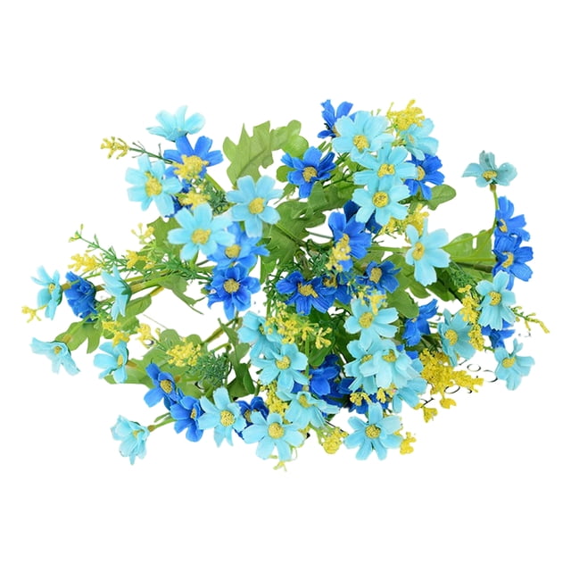 Flores artificiales de 28 cabezas para exteriores, flores silvestres de seda sintética con tallo, arreglo floral falso para macetas, cestas colgantes, porche, patio, decoración de jardín.