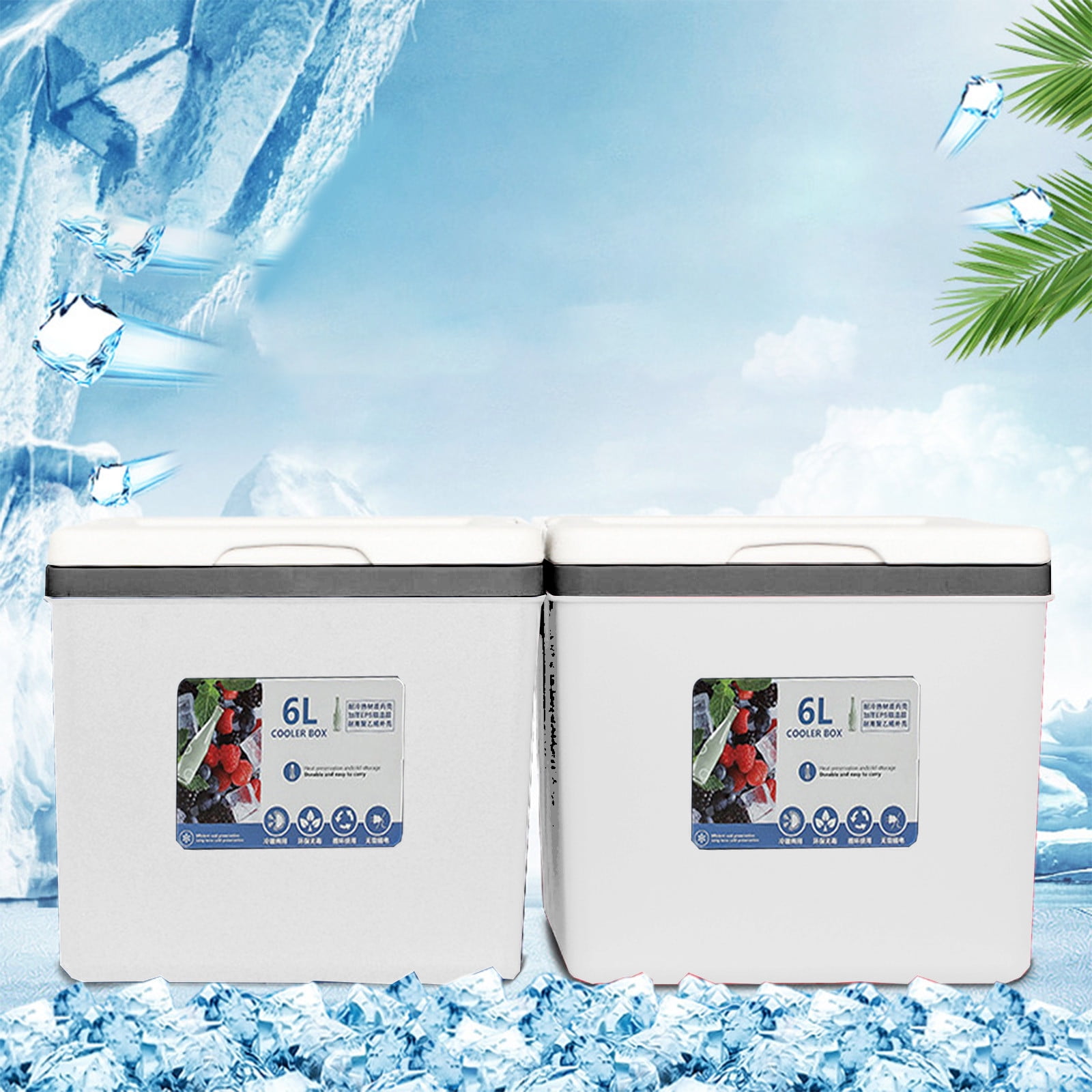 Gnmfd Portable Cooler Insulated Box Leak Proof Outdoor Ice Chest for Beach Camping Tailgating Sports Picnic Drinks Food Storage Container