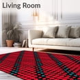 thumbnail image 2 of ODIKA 6'x9' Machine Washable Non-Slip Area Rug, Houndstooth with Classic Elegance High Traffic Rug, Red, 610511, 2 of 5