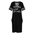 thumbnail image 3 of Vodka is just fun-vestido holgado con bolsillo para mujer traje elegante de boda para invitados vestidos de graduación vestidos elegantes y bonitos, 3 of 6