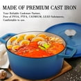 thumbnail image 5 of Cast Iron Dutch Oven Pot with Lid - 3Qt Lake Blue for Bread Baking & Home Use, 5 of 8