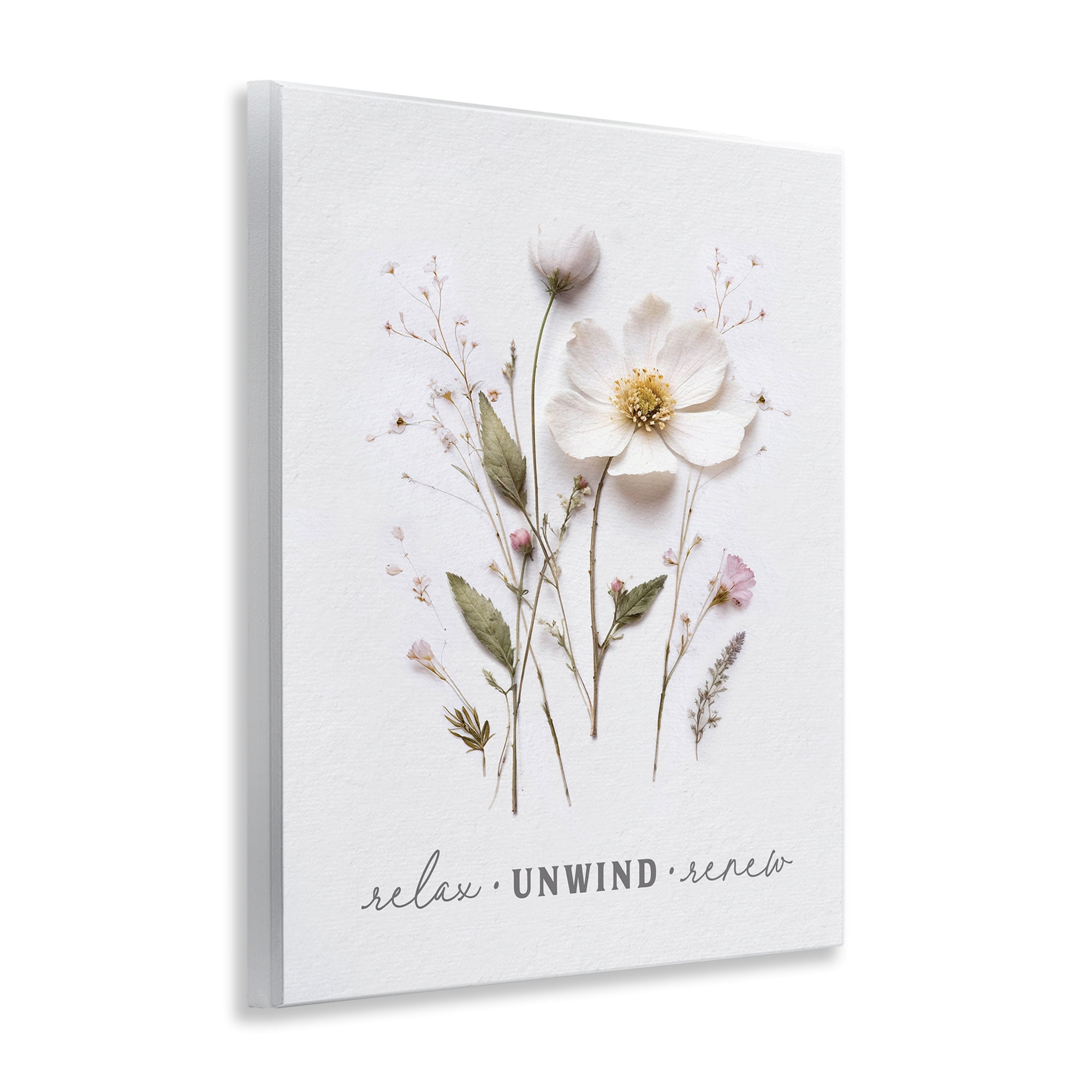 Relaxing Pressed Flowers Wall Plaque Art, design by Lettered and Lined
