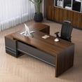 thumbnail image 2 of Minimalist Modern Office Desks Computer Cabinet Drawers Writing Storage Executive Mainstays Laptop Mesa Escritorio Accessories My Lux Decor Round, 2 of 6