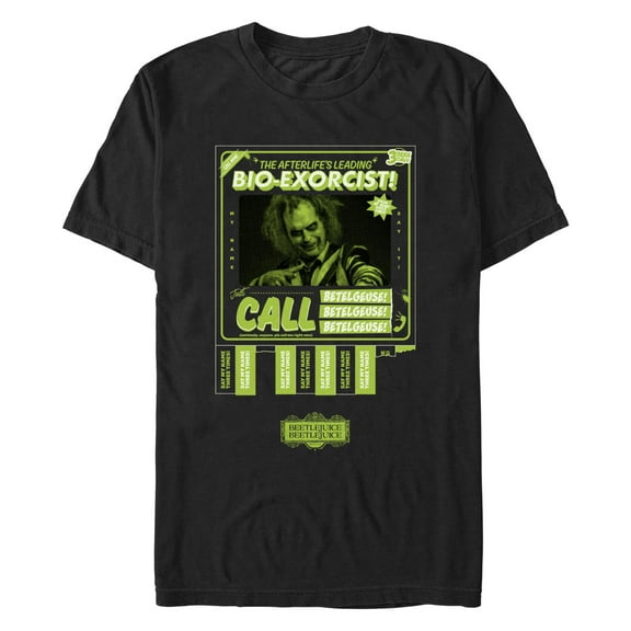 Men's Beetlejuice Beetlejuice Call the Afterlife's Leading Bio-Exorcist Graphic T-Shirt